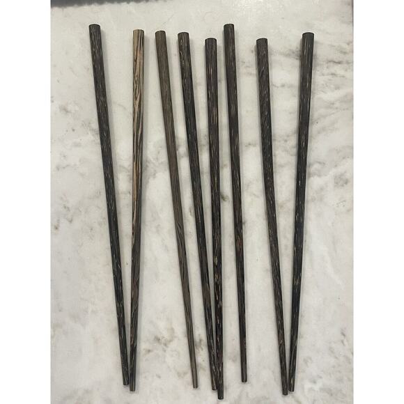 Chopsticks Indonesian Wood Chopsticks and Sequined Assorted Holders Set Of 4 - Picture 7 of 8